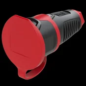 PCE PRENOSNA VTIČNICA 1F Z/U RAVNA GUMIJASTA IP44 16A 230V ČRNA 2411-SRW