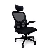 Flexo ergonomski uredski okretni stolac s lumbalnom potporom, crni