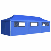 Sklopivi šator za zabave s 8 bočnih zidova 870x291x315 cm plavi