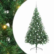 Vidaxl Umjetna preddekorirana božićna jelka Zelena 180 cm PVC