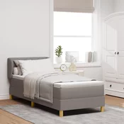 vidaXL vidaXL Postelja z vzmetnico Taupe 80x200 cm Tkanina, (22052941)