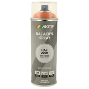 Industrijski akrilni lak sprej RAL HG 400ml Motip - RAL 2009 prometno oranžna
