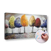 Slikanje po številkah BARVA Drevesa | srednja težavnost - 70x40 cm - raztegnjeno platno na okvirju