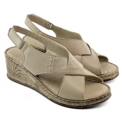 LP Fashion Ženske kožne sandale, Bež