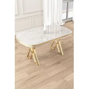 HANAH HOME Trpezarijski sto Zae White Marble Gold