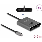Delock Switch USB 10 Gb/s USB Type-C™, 2 na 1, dvosmerno, 8K