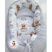 Bubamara037 Gnezdo za bebe Medvedic, Sivo-Belo