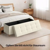 Songmics Shranjevalna klop 38x110x40 cm Bela