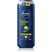Nivea Men Energy gel za prhanje za telo, obraz in lase 500 ml za moške