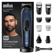 Braun MultiGroomingKit MGK7410 All-In-One Styling Set, Bart&Harrtrimmer črna/temno modra