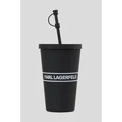 Skodelica s slamico Karl Lagerfeld Essential To Go črna barva, A1W42017