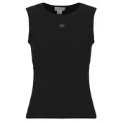 Calvin Klein Jeans  SL WOVEN LABEL 2X2 BABY RIB CUTO  Črna