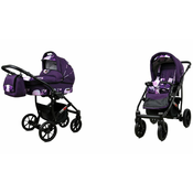 Babylux Largo Violet Flowers | 2v1 Kombinirani Voziček kompleti | Otroški voziček + Carrycot