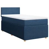 vidaXL vidaXL Box spring postelja z vzmetnico modra 100x200 cm blago, (21309187)