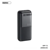 Power bank prenosiva baterija REMAX Piloteer Series RPP-72 20W+22.5W Fast Charging 20000mAh crni