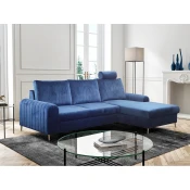 Kotna garnitura Kingston 163 (Velluto 25) Modra, Funkcija spanje, Predal, 251x164x106cm