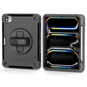 shumee 4smarts robustni ovitek za iPad Pro 11 2024 z ročajem, črne barve