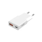 Winner Group - GaN punjac 1x USB-A + 1x USB-C 30W beo