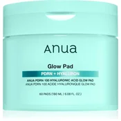Anua PDRN 100 Hyaluronic Acid Glow Pad tonizirajoče blazinice za vlaženje in učvrstitev kože 60 kos