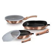 Berlingerhaus Komplet 5 ponev s snemljivim ročajem Rosegold Metallic Line steak