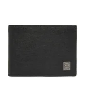 Calvin Klein Denarnica Emblem Hw Trifold W/ Coin LV04D1283G Črna