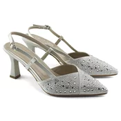 Mona shoes Ženske sandale na štiklu, Srebrne