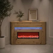 vidaXL Kamin z LED-trakom Artisan hrast 95 x 42,5 x 60 cm