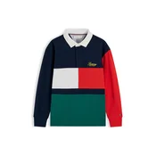 TOMMY HILFIGER Majica mornarska/temno zelena/živo rdeča/bela