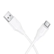 Hoco USB-A na USB-C kabel Hoco 3A, silikonski, 1 m, X124, bel
