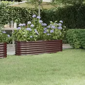 Povišena vrtna gredica od pocincanog celika 152 x 40 x 36 cm smedi
