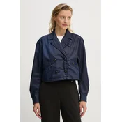 Jeans jakna G-Star Raw ženska, mornarsko modra barva, D25339-4639