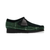 Clarks za moške. 26182790 Zeleni usnjeni čevlji Wallabee (41), Ravna stran, Čipke, Priložnostno, Zelena