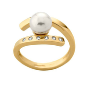 Ženski majorica selene beli biserni gold srebrni prsten 8 mm ( 08869.01.1.r93 000.1 )