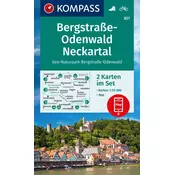 KOMPASS Wanderkarten-Set 827 Bergstraße-Odenwald, Neckartal, Geo-Naturpark Bergstraße-Odenwald (2 Karten) 1:50.000