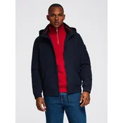 Ombre Mens faux leather jacket with ribbed bottom hem - black