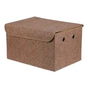 Autronic Košara za police Shelf basket - fabric with lid, brown color (DT3012 BRN-L)