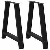 Noge za blagovaonski stol A-oblika 2 kom Crne 80 x (72-73) cm Celik