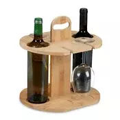 Northix Bambusovo stojalo za vino z držalom za 4 kozarce