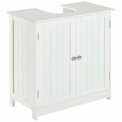 HOMCOM mdf omarica pod umivalnikom, bela kopalniška omarica z 2 vrati (60x30x60cm)