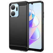 TPU gel ovitek Brushed Carbon za Honor X7a - črn
