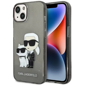 Karl Lagerfeld zaščitni ovitek Glitter Karl&Choupette, Black, iPhone 14
