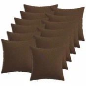 vidaXL Prevleka za blazino 12 kos HEERLEN Rjava 50 x 50 cm Blago