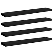 Vidaxl Stenske police 4 kosi črne 120x23,5x3,8 cm MDF