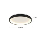 Steinhauer Stropna svetilka Ringlede LED, črna, višina 6 cm, O 28 cm - Dnevna soba/jedilnica - Sodobni - Kovina