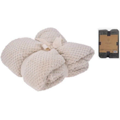HOMESTYLING Odeja KO-HZ1011940 Blanket fleece 130 x 170 cm PREMIUM cream