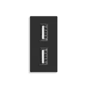 ELEKTRO SMART ELEKTRO SMART modul 1/2 brzi punjac 2xUSB A,5V 2.4A, crni ES-86-1/22USB52.4-BK