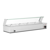 Bain-Marie - 2,000 W - 4 GN 1/2 - odtočna pipa - zaščita stekla