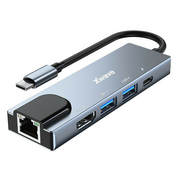 Xwave 5 in1 adapter TIP-C na HDMI/USB3.0/PD/RJ-45/Port replikator ( TIP-C na HDMI/USB3.0/PD/RJ-45/5 in 1 adapter )