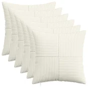 vidaXL Prevleka za blazino 6 pcs ALMELO Krem 35 x 35 cm korduroy