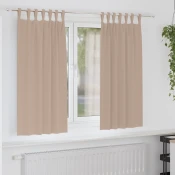 vidaXL Zavese z zavesami 2 pcs Taupe 175x140cm Poliester